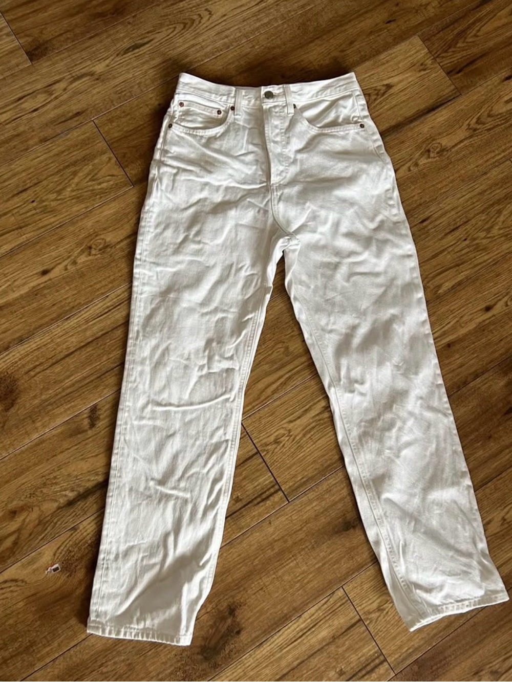 Denim Forum Men's White Straight Jeans